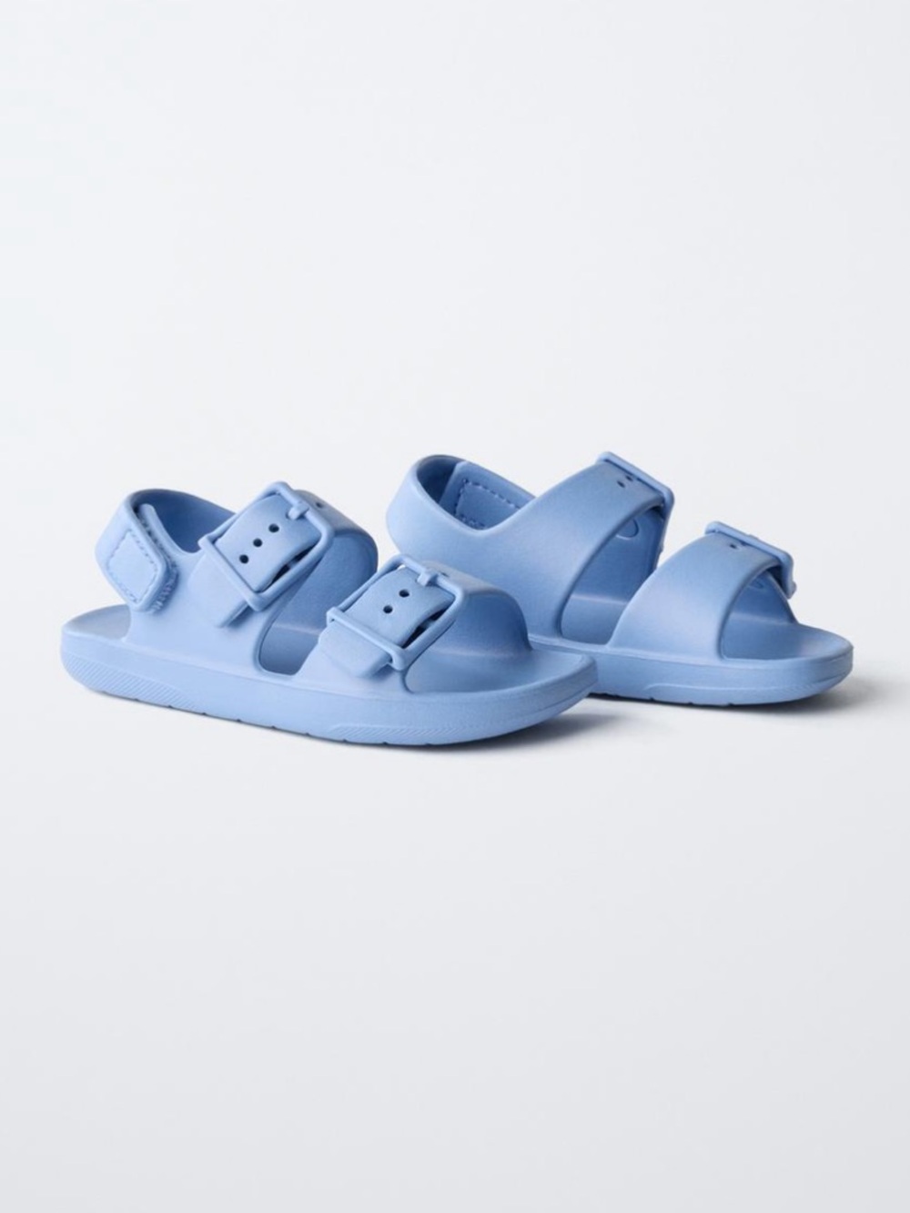 ZARA RUBBERIZED BUCKLED SANDALS